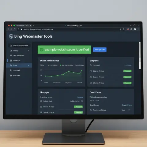 Panel de Bing Webmaster Tools con sitio verificado