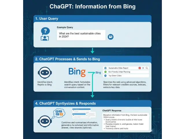 Flujo de información entre Bing y ChatGPT