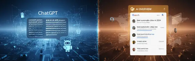 ChatGPT y Google AI Overview en una búsqueda moderna